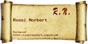 Rossi Norbert névjegykártya